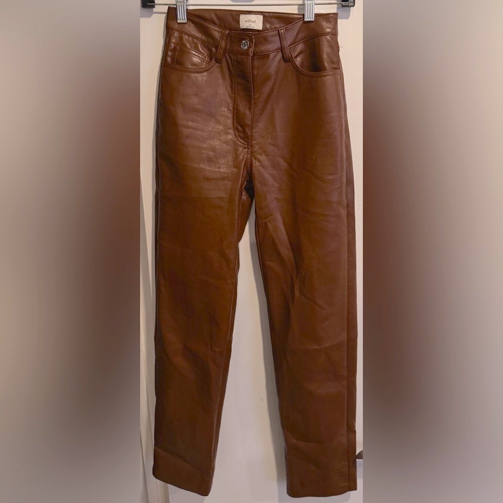 ARITZIA x Wilfred MELINA PANT cognac brown vegan equestrian western street 00